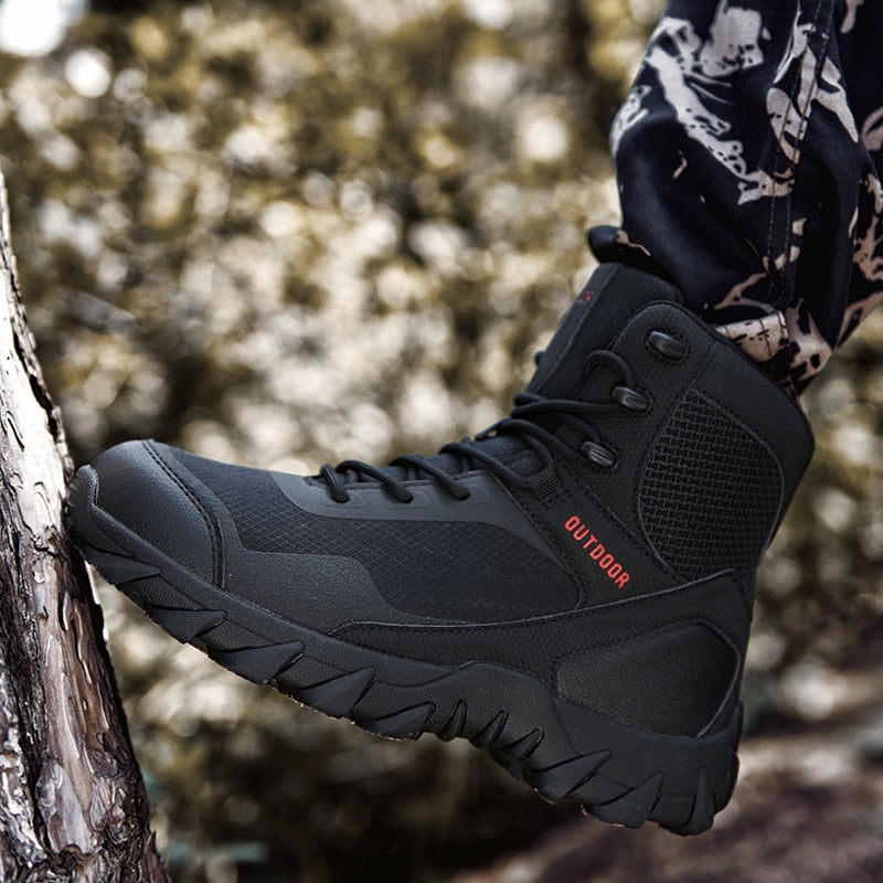 Men's Waterproof Leather Hiking Work Boots Non-Slip