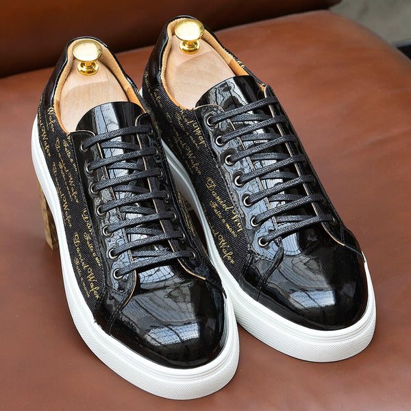 Luxury Patent Leather Shoes Male Fashion High Quality Lace Up