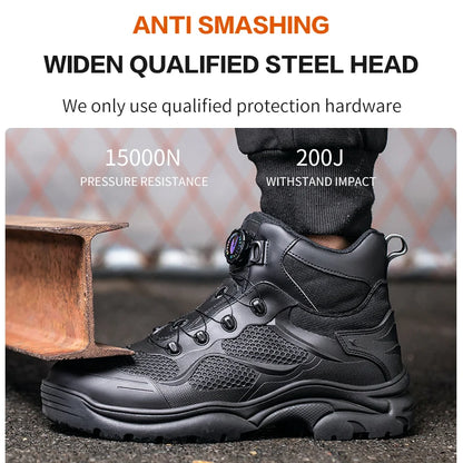 Safety Boots Men Work Sneakers Indestructible Shoes Steel Toe