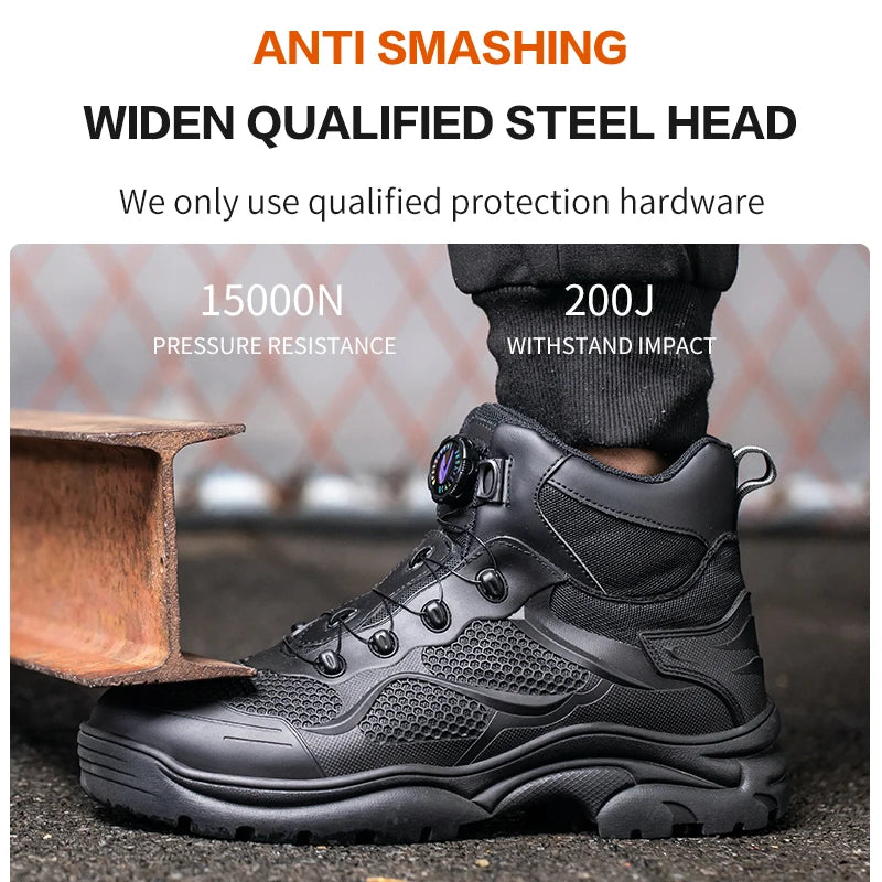 Safety Boots Men Work Sneakers Indestructible Shoes Steel Toe