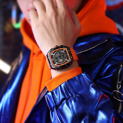Luxury Square Quartz Wristwatch for Men Date Clock