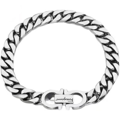 Sterling Silver Bracelet Trendy Men's Cuba Chain