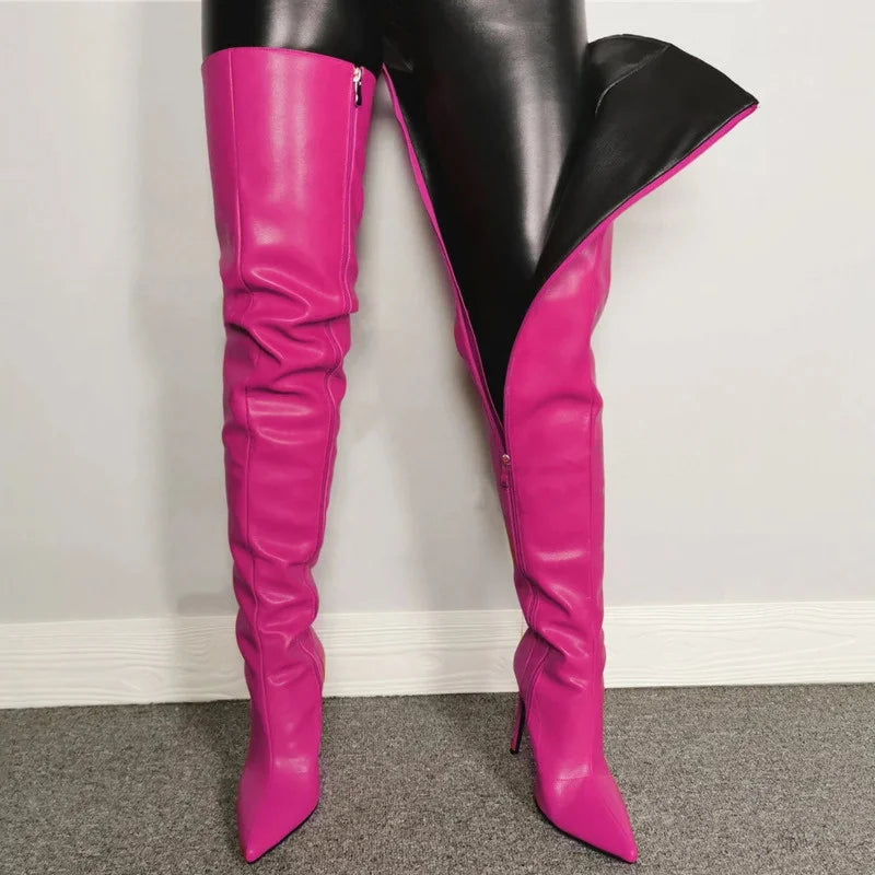 High Heels Women's Over-the-knee Boots Pu Leather