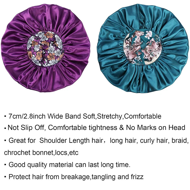 Satin Sleep Caps for Women Hair Bonnets for Sleeping 3PCS/LOT Extra Large