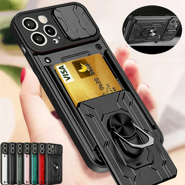 High Quality Rubber iPhone Case Functional Hidden Card