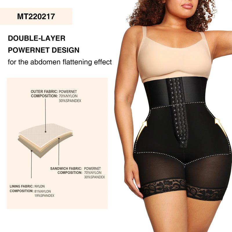 Bandage High Waisted Body Shaper Shorts Shapewear for Women