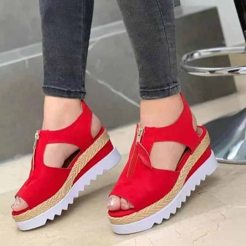 Solid Color Wedges Female Casual Sandal Shoes