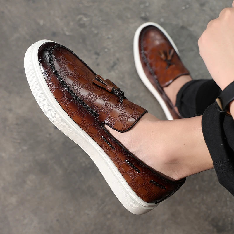Men Sneakers Slip-On Solid Platform Men's Vulcanize Shoes