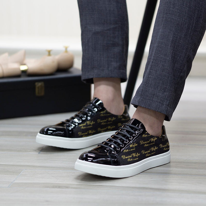 Luxury Patent Leather Shoes Male Fashion High Quality Lace Up