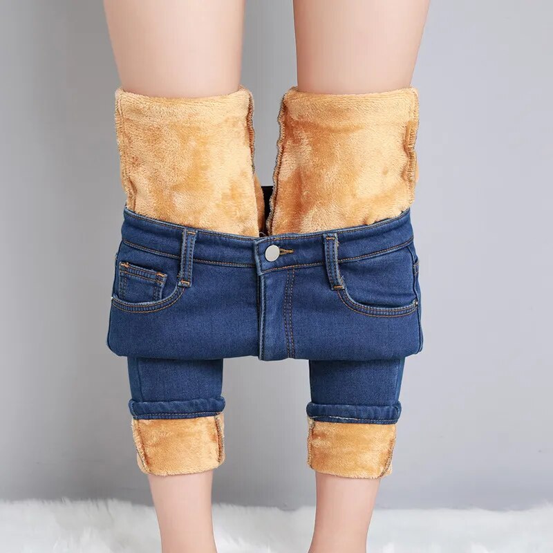 Women Thermal Jeans Warm Plush