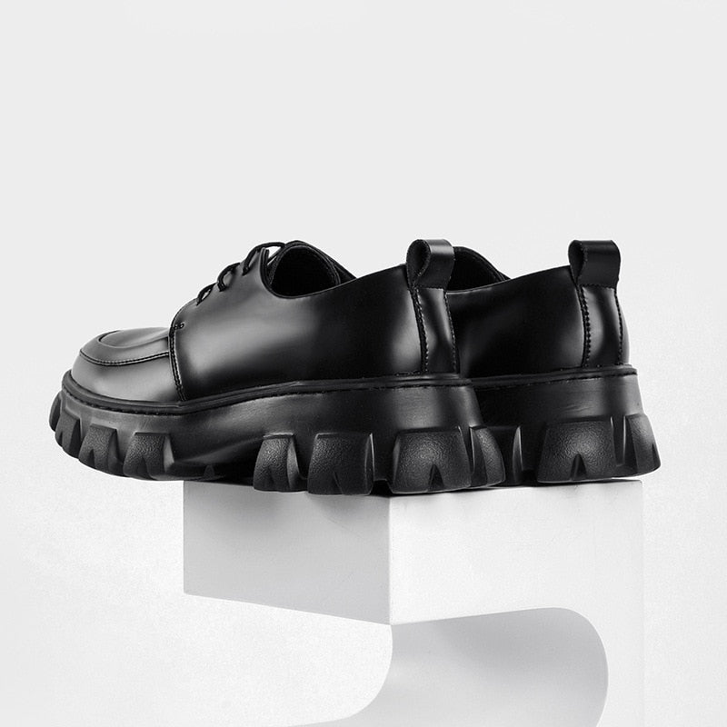 Leather Shoes Men New Chunky Platform