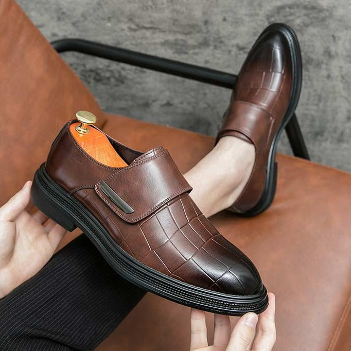 Italian Loafers Buckle Strap Round Toe Shoes