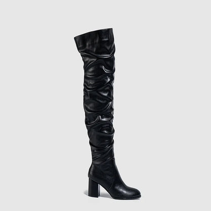 Fashion Large Women's Leather Boots Thigh High Boots
