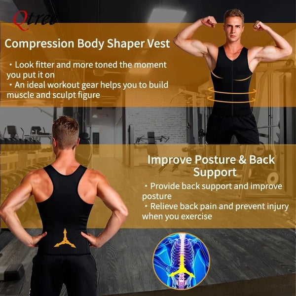 Men's Compression Shirt for Slimming Sauna Sweat Body Shaper