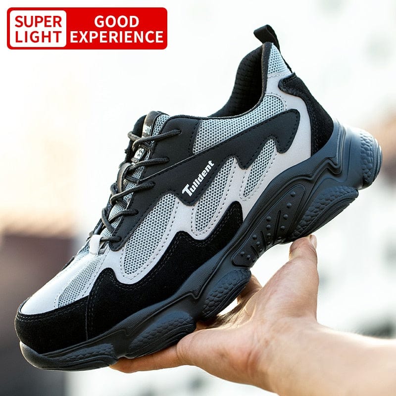 Zapatos de trabajo de seguridad para hombre, puntera de acero indestructible anti-aplastante