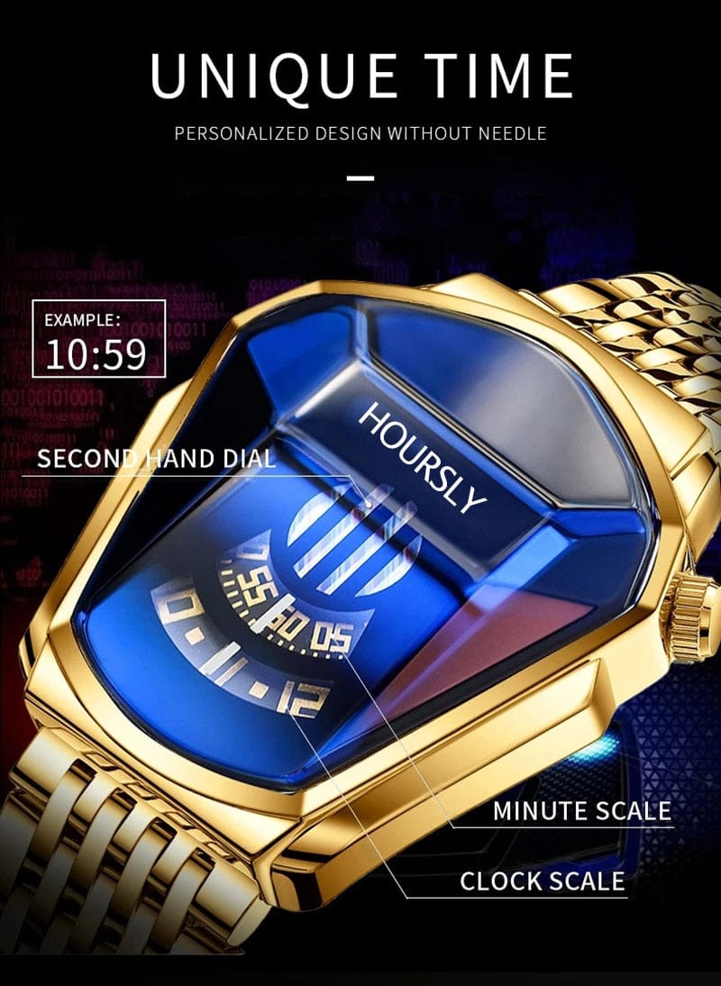 Luxuriöse, trendige, coole Herren-Armbanduhr aus Edelstahl
