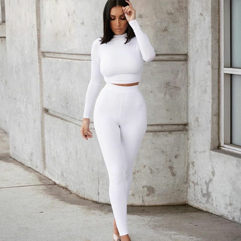 Two Piece Sets Women Solid Tracksuits