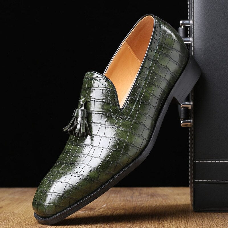 Herren klassische braune Kleid-Loafer, elegante Schuhe Luxus