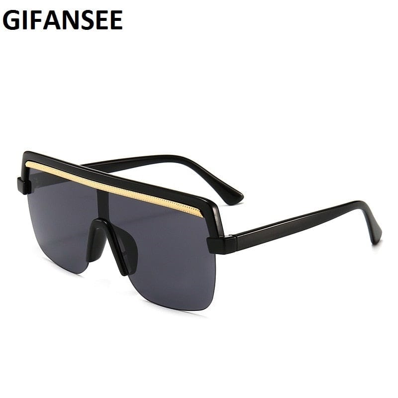 Brand Design Flat Top Rectangle Sunglasses