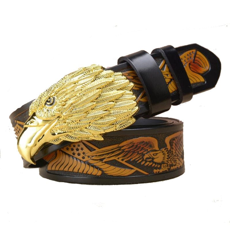 Cinturón de hombre Hebilla de cabeza de águila de moda