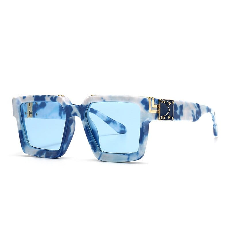 Gafas de gafas con gafas de sol de color azul claro retro para hombre