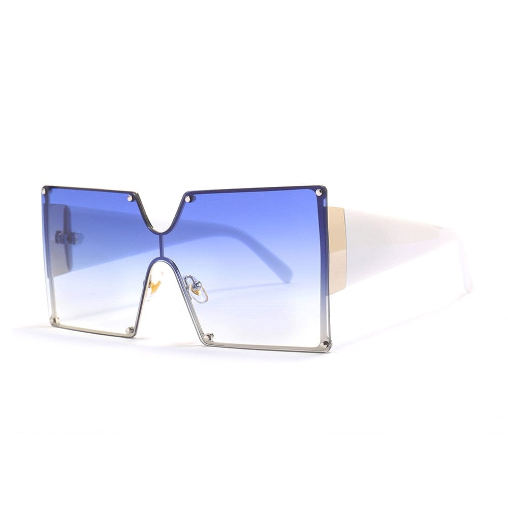 Einteilige, luxuriöse, quadratische Sonnenbrille mit Farbverlauf