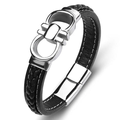High Quality Genuine Leather Stainless Steel Charm Bracelets
