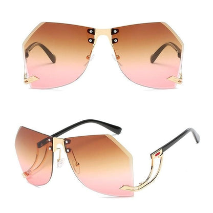 Damen-Markendesigner-Legierungsrahmen-Übergröße-Sonnenbrille
