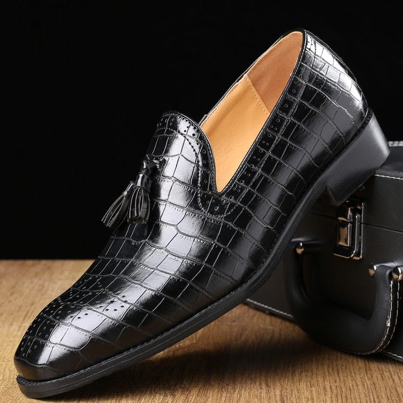 Men Classic Brown Dress Loafers, Elegant Shoes Luxury