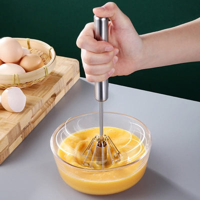 Hand Pressure Semi-automatic Egg Beater Stainless Steel