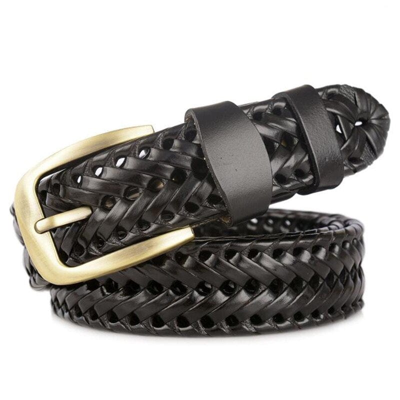 Leather Men Belt High Quality Alloy Pin Buckle
