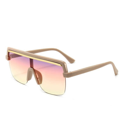 Retro Brand Design Flat Top Rectangle Sunglasses