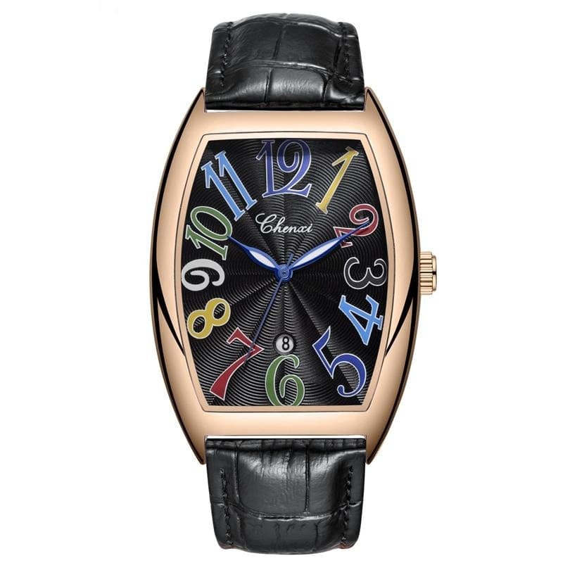 Horloge d'affaires bracelet en cuir montres à quartz montre pour hommes