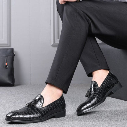 Herren klassische braune Kleid-Loafer, elegante Schuhe Luxus