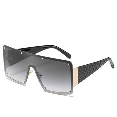 Square Sunglasses Women Fashion Oversized Metal Frame