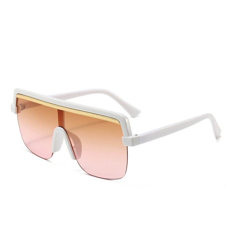 Rechteckige Sonnenbrille mit flachem Oberteil im Markendesign