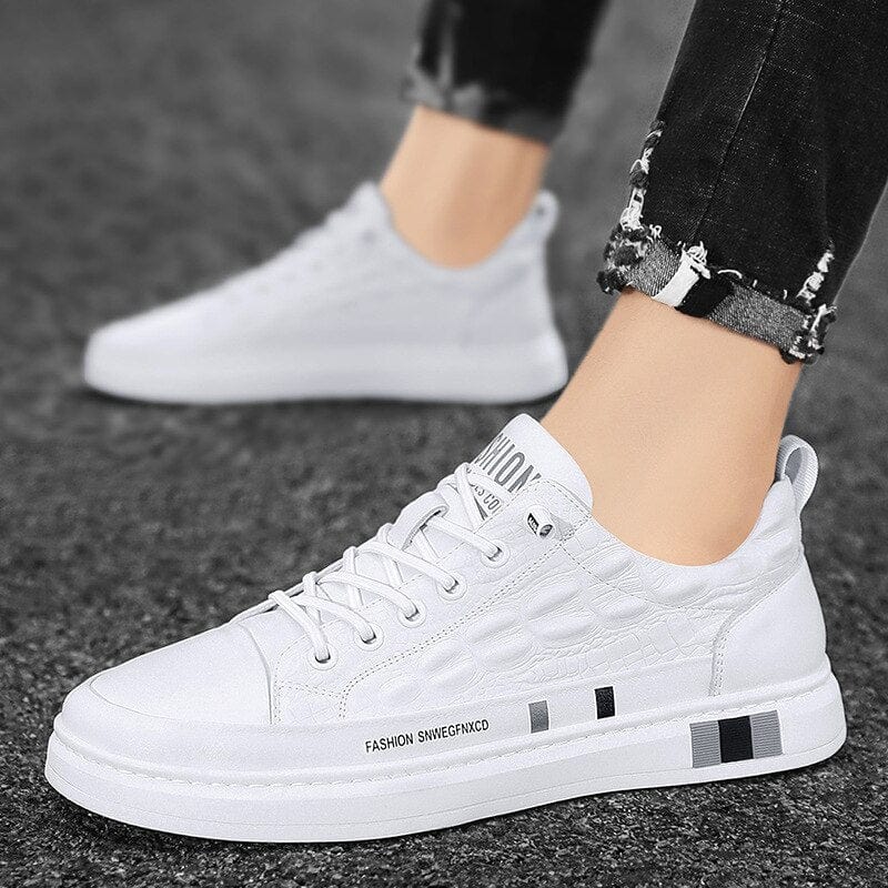 Designer Crocodile Print Fashion Lace-Up Flat Leisure Shoes