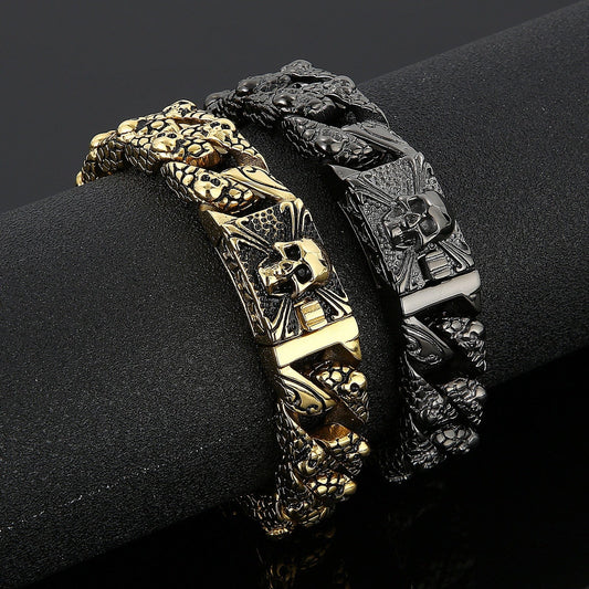Bracelets pour hommes de style gothique rétro en acier inoxydable
