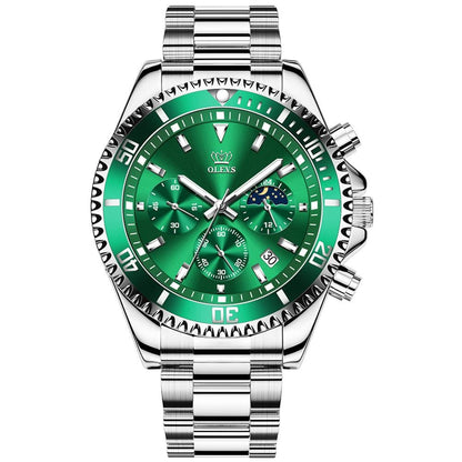 Horloge de sport de luxe avec bracelet en acier inoxydable pour homme