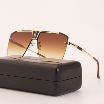 Vintage Herren quadratische Sonnenbrille mit Metallrahmen