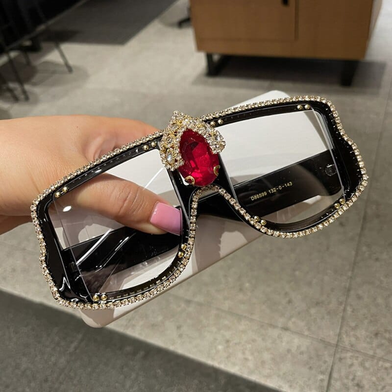 Square Baroque Sunglasses Women Crystals