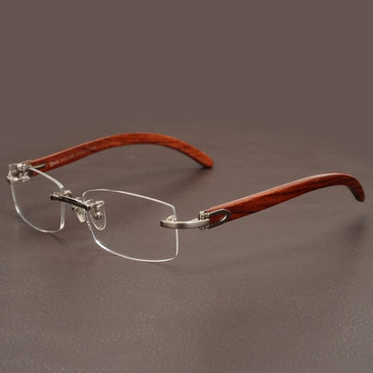 Monture de lunettes en bois doré pour homme Poids léger
