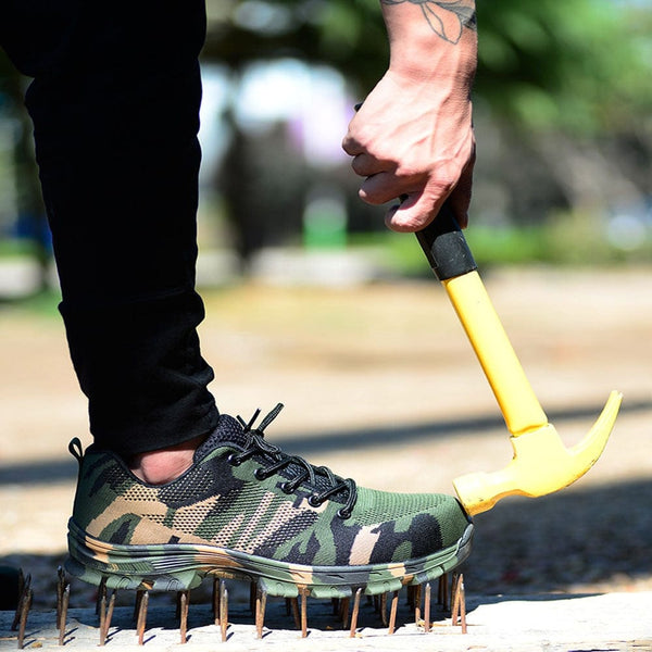 Camouflage Puncture Proof Safety Shoes Breathable
