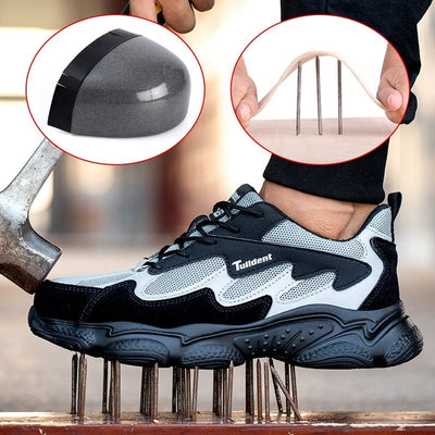 Safety Work Shoes Men Anti-Smashing Indestructible Steel Toe