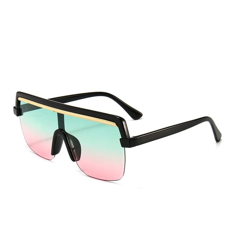 Brand Design Flat Top Rectangle Sunglasses