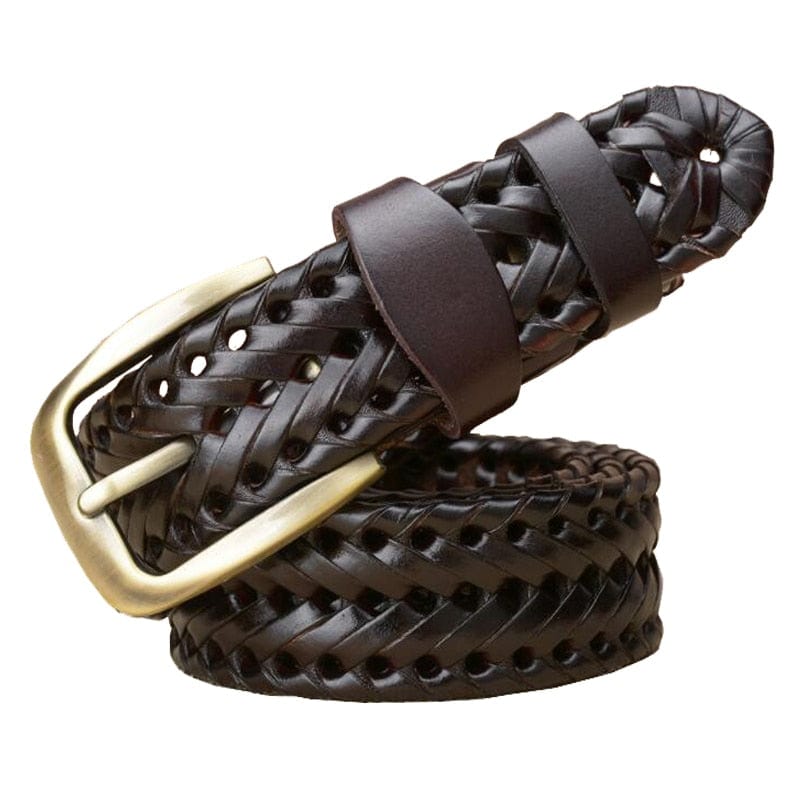 Leather Men Belt High Quality Alloy Pin Buckle