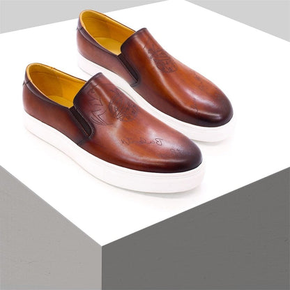 Chaussures décontractées en cuir haut de gamme faites à la main
