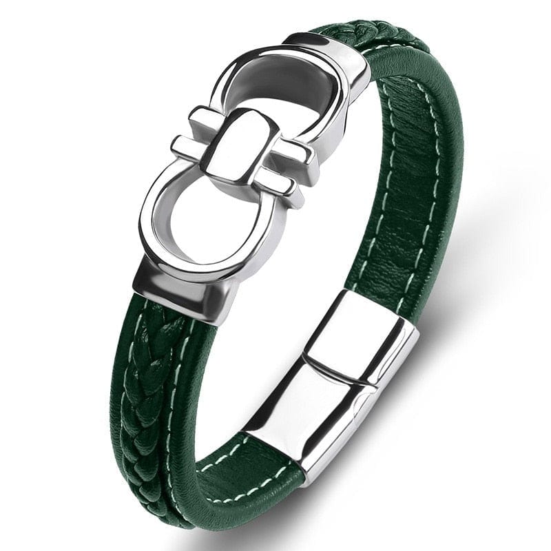 High Quality Genuine Leather Stainless Steel Charm Bracelets