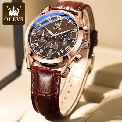 Men Luxury Breathable Leather Sports watch