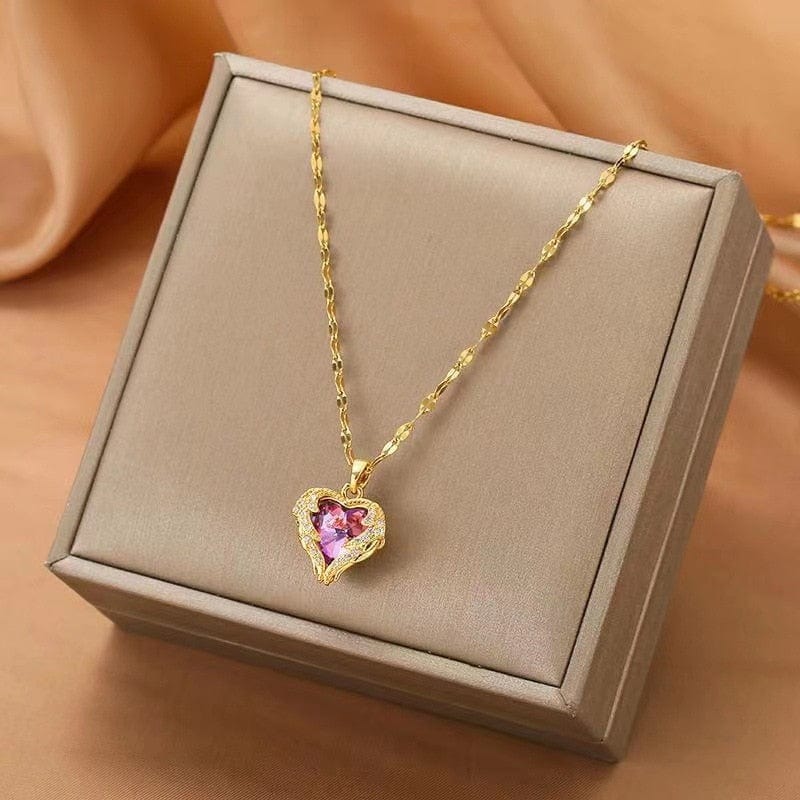 Heart Pendant Necklace for Women Stainless Steel